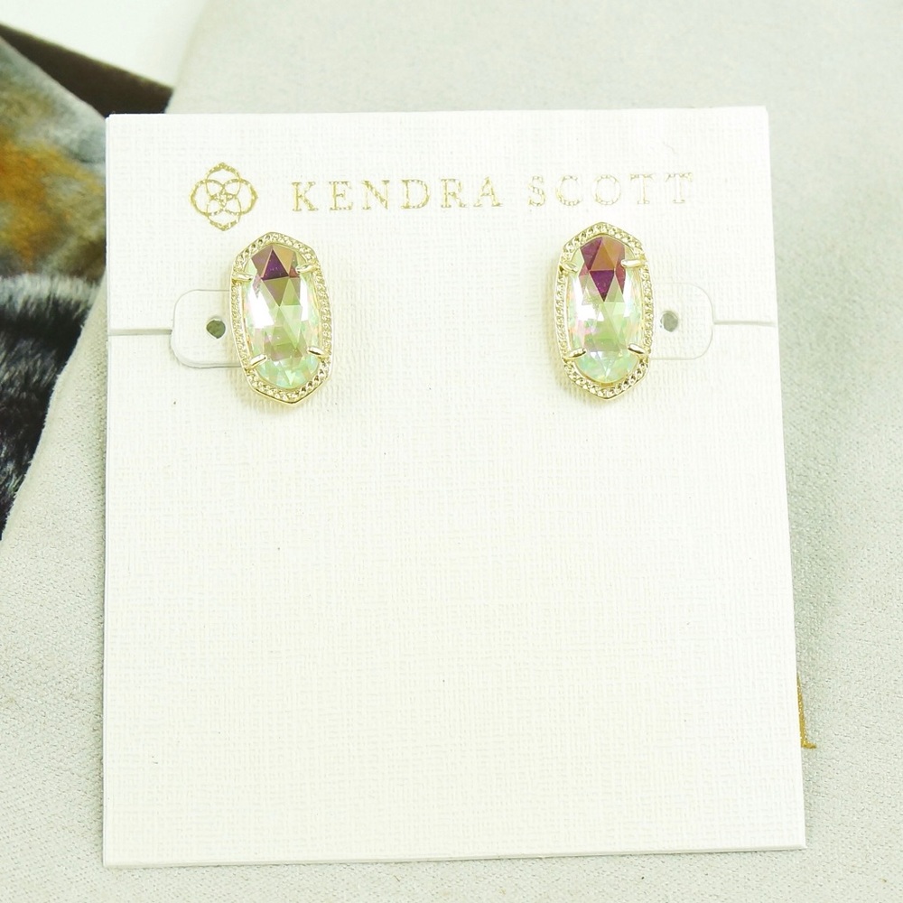 Kendra Scott Ellie dichroic glass earrings gold